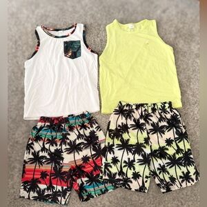 Boys Tropical Tank Tops and Shorts Set 7/8